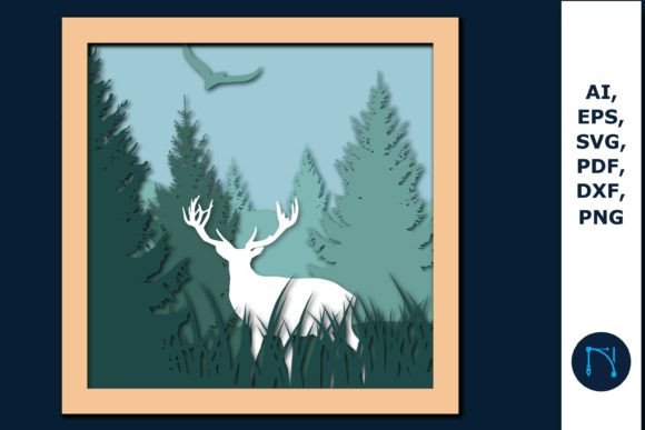 3D Layered Forest Shadow Box SVG for Creative and Professional Workflows