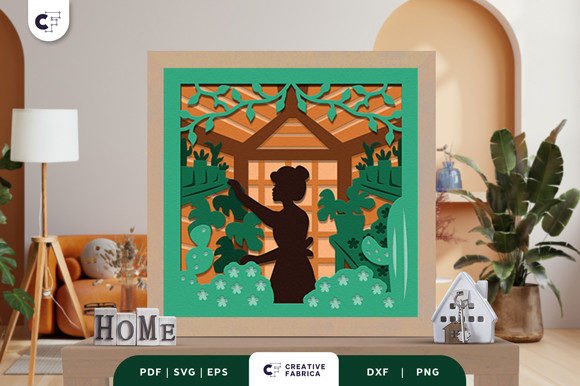 3D Paper Cut Greenhouse Shadow Box SVG for a Calm and Creative Life