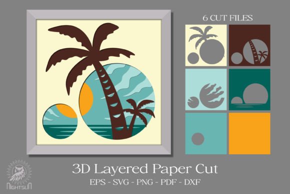 Beach 3D Paper Cut SVG: A Creative Tool for Every Project