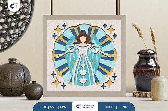 Beautiful Angel 3D Shadow Box Papercut