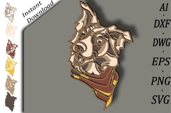 Border Collie Multilayer SVG 3D Layered: A Strategic Design for Creative and Practical Use