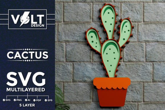 Cactus 3D SVG Multilayered Papercut File: A Versatile Tool for Creative Projects