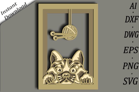 Cat Multilayer 3D SVG Cat 3D Mandala: A Unique Digital Design for Creative Projects