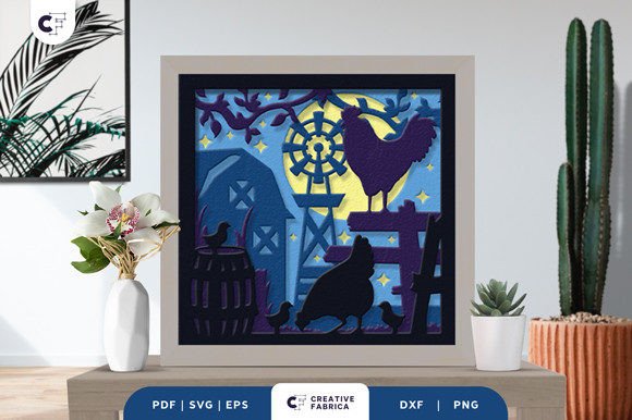 Chick Farm Village 3D Layered Paper Cut: A Creative and Functional Art Piece