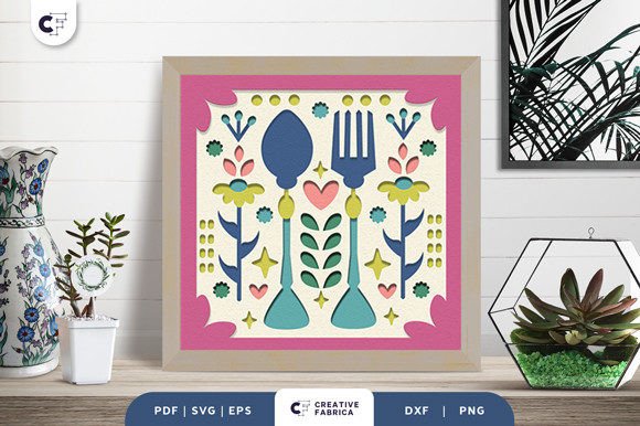 Discover the Beauty of Spoon and Fork Folk Art 3D Shadow Box
