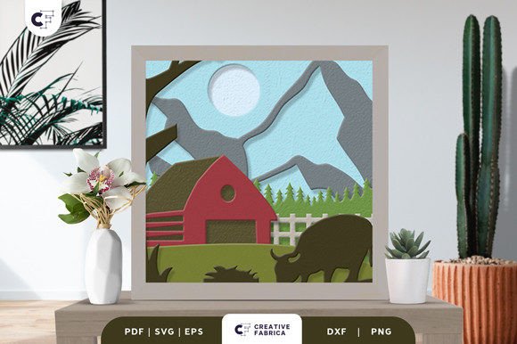 Farm Scene 3D Shadow Box Paper Cut: A Creative and Practical Artistic Resource