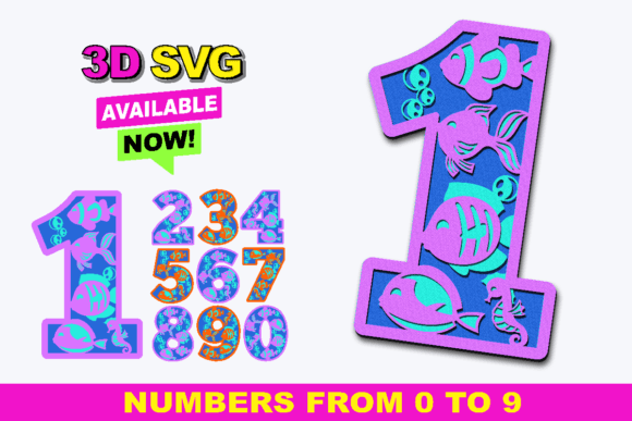 Fishbowl Numbers 3D SVG: A Versatile Design Resource for Creators