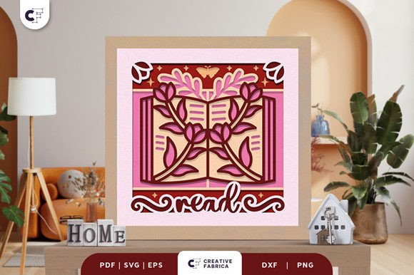 Floral Book 3D Layered Paper Cut SVG