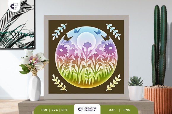 Floral Meadow 3D Shadow Box Papercut: A Beautiful Way to Celebrate Spring