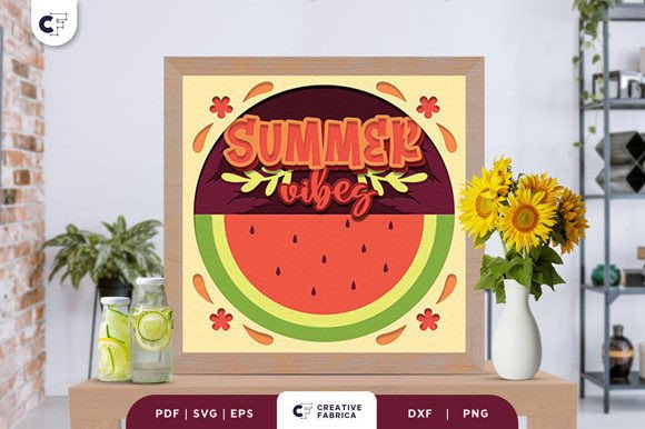Fresh Watermelon 3D Light Box Papercut: A Vibrant Addition to Your Space
