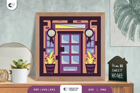 Front Home 3D Light Box Papercut