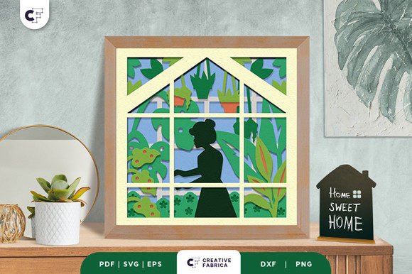 Greenhouse 3D Shadow Box Papercut