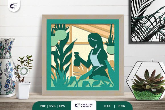Greenhouse 3D Shadow Box SVG
