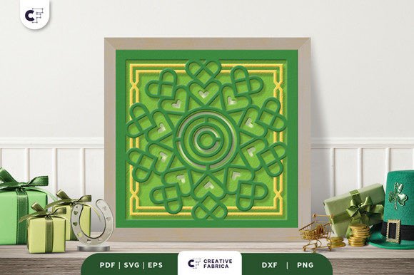 Heart Shape Celtic Knot 3D Layered Paper for a Unique St. Patrick’s Day Decor
