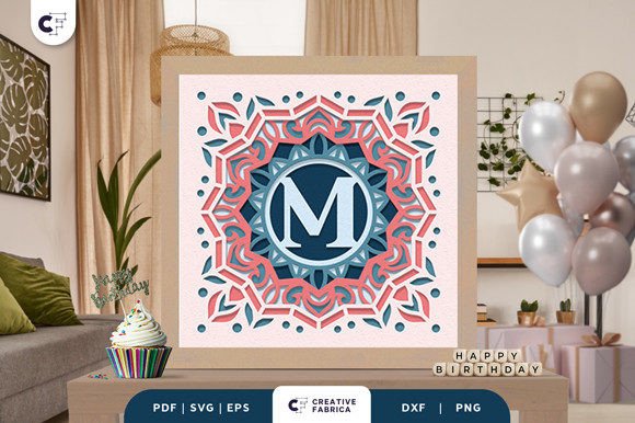 Letter M Alphabet 3D Papercut Shadow Box: A Unique Home Decor and Gift Idea