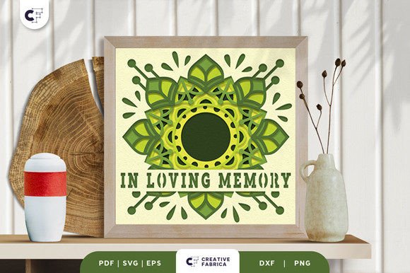 Memorial 3D Shadow Box Paper Cut SVG