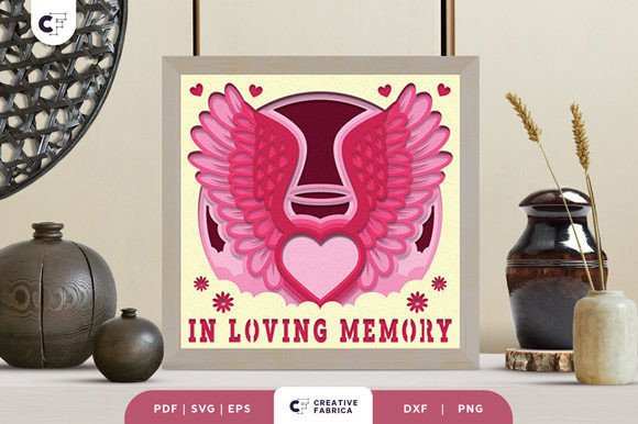 Memorial Wings Shape 3D Light Box