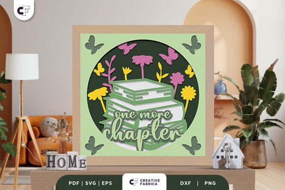 Stacked Book with Flowers 3D Light Box: A Literary Art Piece for Book Lovers