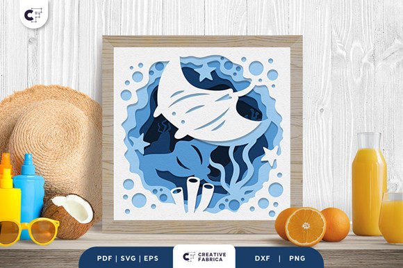 Stingray 3D Shadow Box Papercut: A Unique Addition to Your Creative Workflow