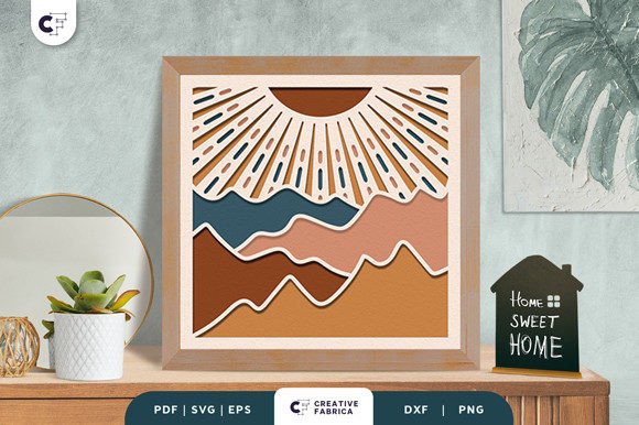 Sun Boho Decoration 3D Light Box Papercut: A Radiant Addition to Your Home Decor