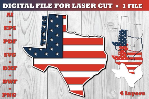 Texas USA 3d SVG Flag Paper Cut: A Versatile Digital Resource for Precision Cutting