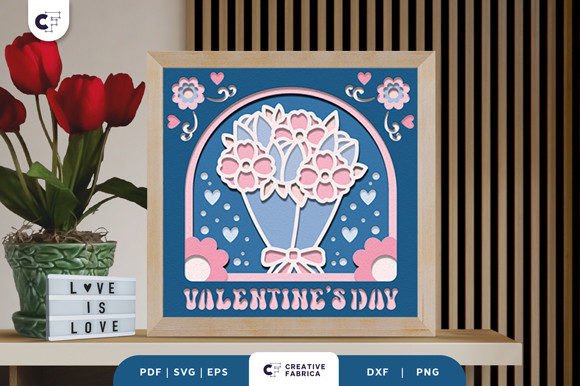 Valentine’s Bouquet 3D Shadow Box: A Unique Expression of Love