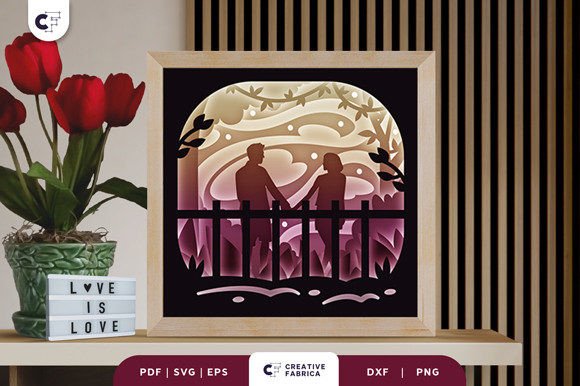 Valentines Couple 3D Layered Papercut: A Creative Way to Express Love